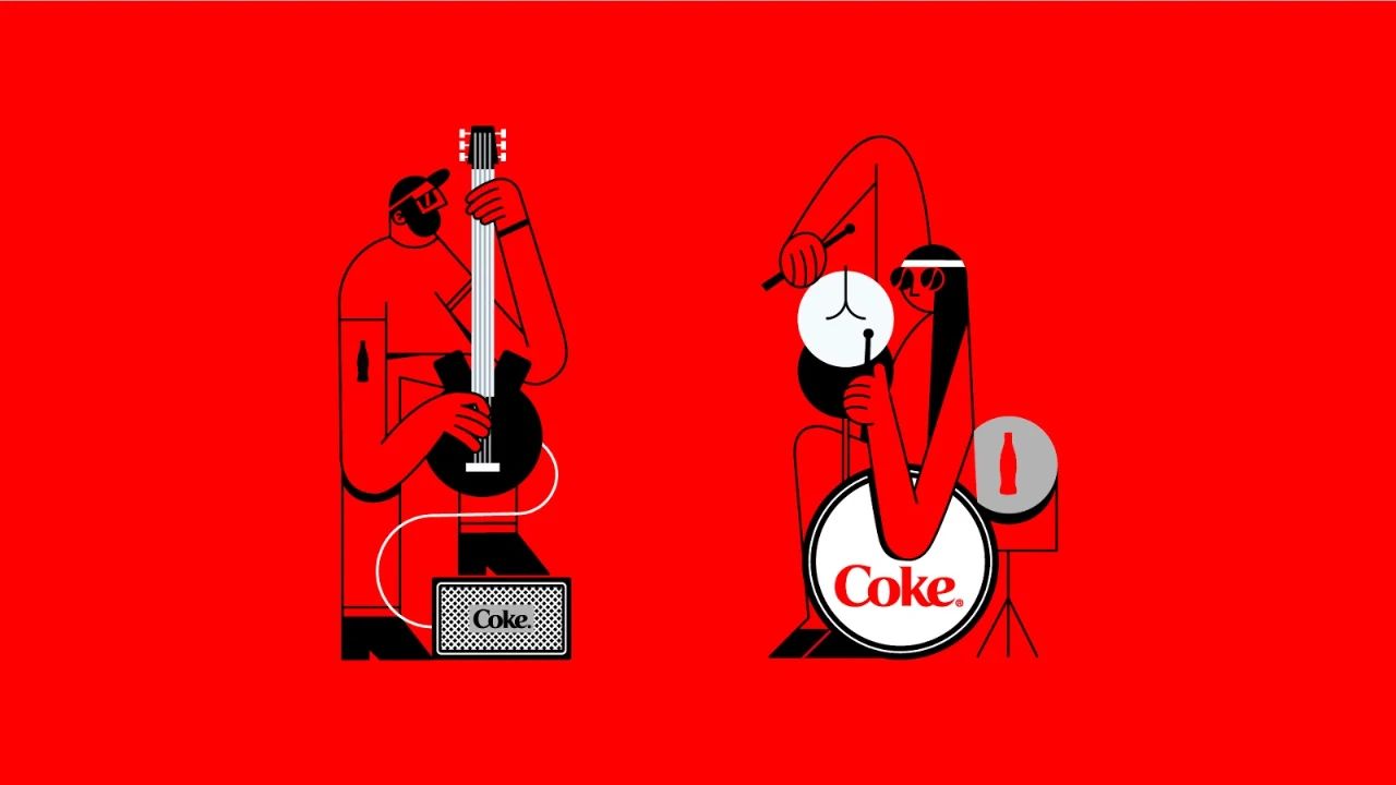 乌克兰可口可乐音乐节限量版包装设计插画设计