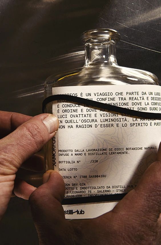 Xamorfos意大利杜松子酒酒瓶包装设计细节展示