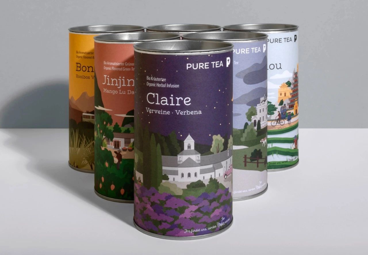 德国茶品牌Pure Tea罐装茶包装设计