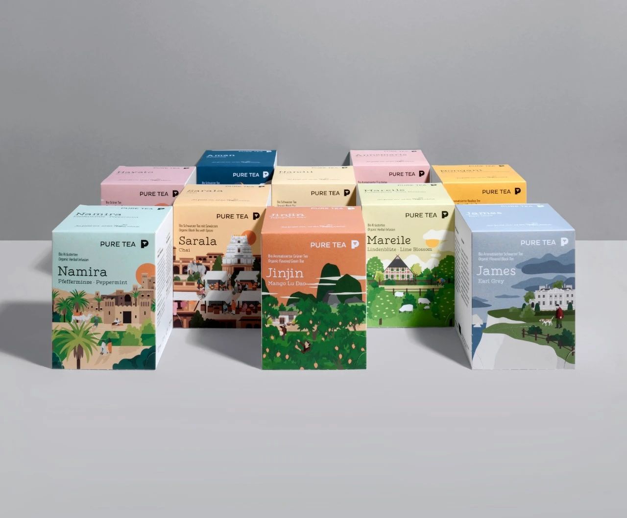 德国茶品牌Pure Tea茶包装设计展示