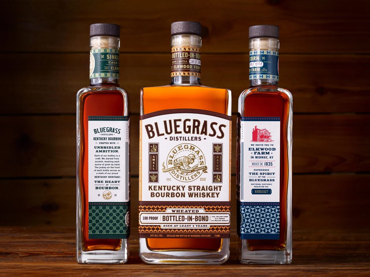 Bluegrass Distillers肯塔基威士忌包装设计展示