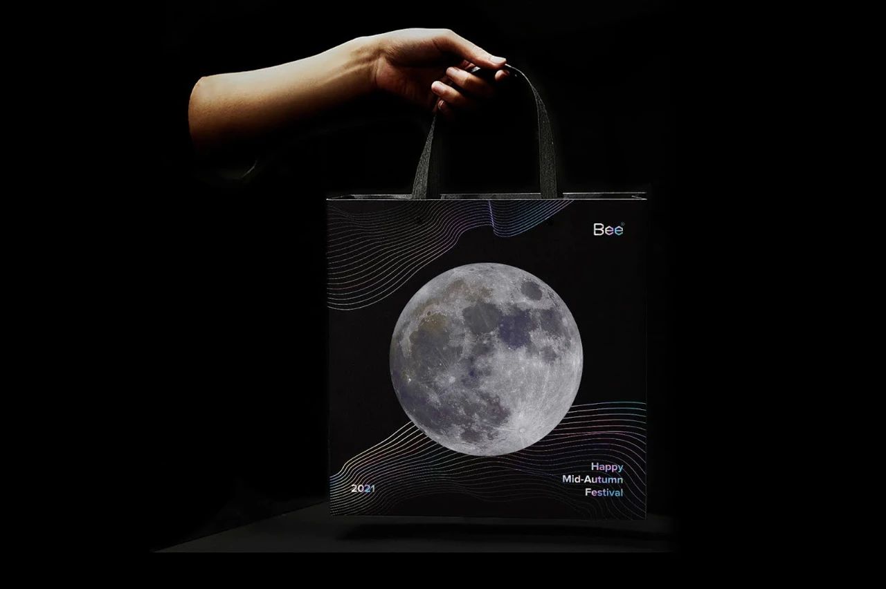 黑色系越南月饼包装设计手提袋展示