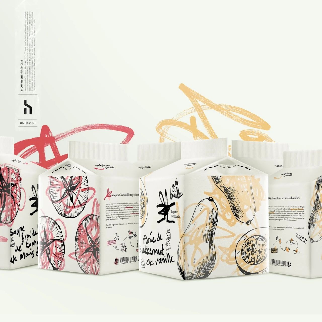 Gribouille儿童食品品牌设计包装设计涂鸦展示