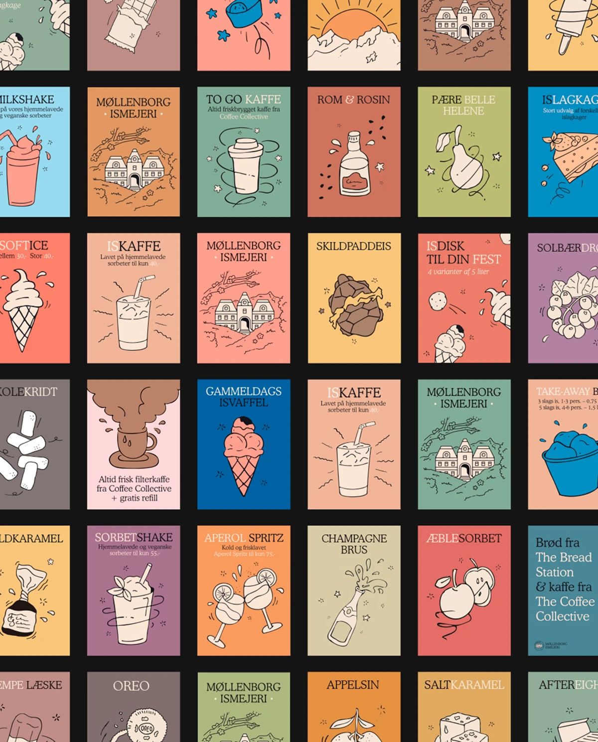 丹麦冰淇淋店品牌设计插画设计