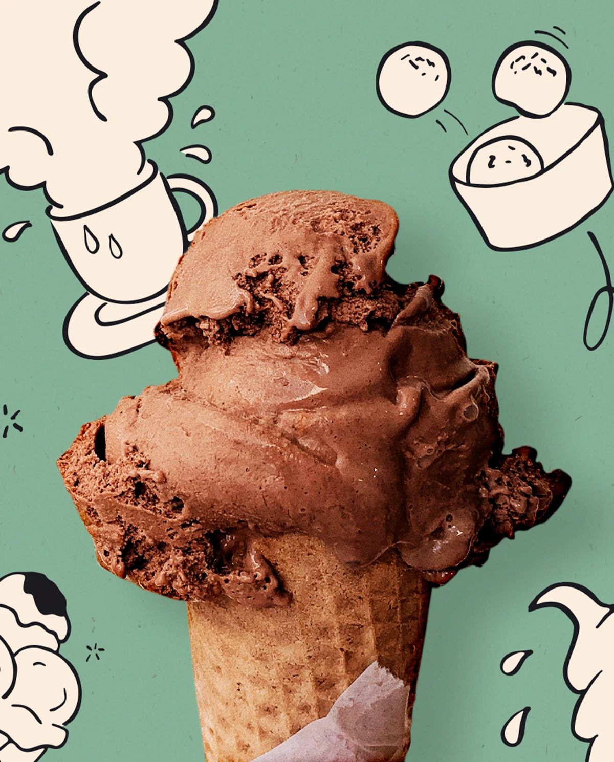 丹麦冰淇淋店品牌设计插画设计应用