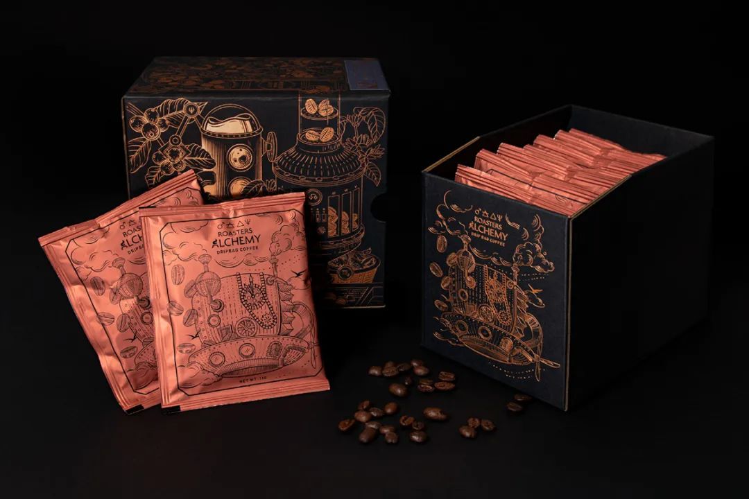 炼金术主题精品咖啡包装设计展示